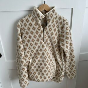 Carve Designs Cream Fleece Pullover